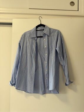 Gerard Darrel women’s striped sparkle button down